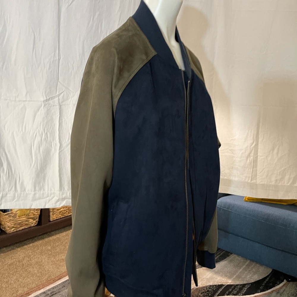 Vegan suede bomber jacket